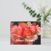 Rote Begonie-Blume zum Geburtstag Postkarte (Stehend Vorderseite)