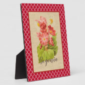 Rote Begonie Botanisch und Vierpass Fotoplatte (Seite)