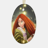 rote behaarte Mädchen Verzierung Keramik Ornament (Links)