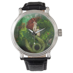 Rote behaarte Meerjungfrau Armbanduhr