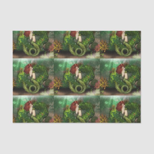 Rote behaarte Meerjungfrau Seidenpapier (Vorderseite)