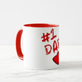 rote behandelte Kaffeetasse des Vatis #1 (Vorderseite Links)