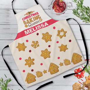 Rote Beige Creme Kekse Weihnachten Backen Königin Schürze