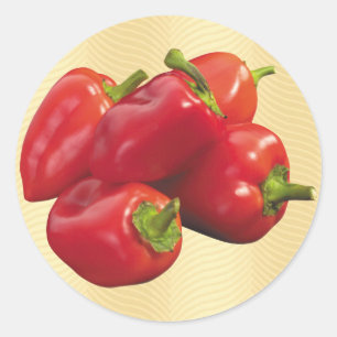 Rote Bell-Paprikaschoten Runder Aufkleber