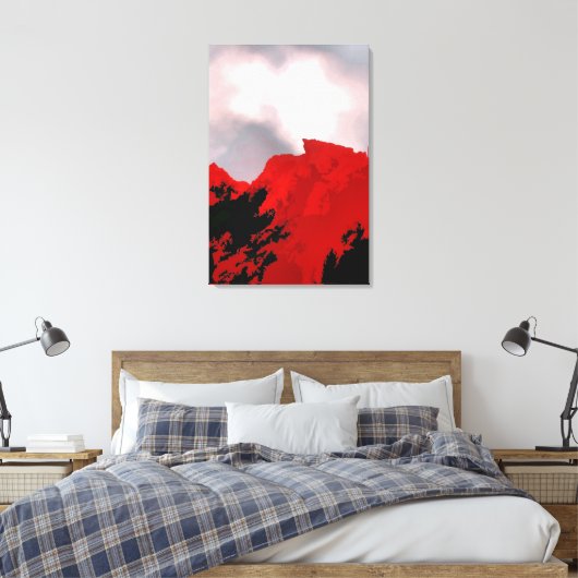 ROTE BERGE LEINWANDDRUCK (Insitu (Schlafzimmer))