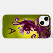 ROTE BERRIEN UND WIRBEL MONOGRAMM, gelb Case-Mate iPhone Hülle (Rückseite (Horizontal))