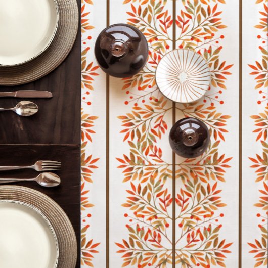 Rote Berries & Blätter Kurzer Herbsttisch Kurzer Tischläufer