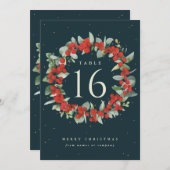 Rote Berries+Eukalyptus Tischnummer (Vorne/Hinten)