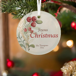 Rote Berries Grüne Weinroute Mendrisiotto Ornament Aus Glas