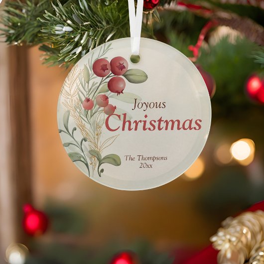 Rote Berries Grüne Weinroute Mendrisiotto Ornament Aus Glas