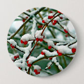 Rote Berries im Schnee (2025) Button (Vorderseite)