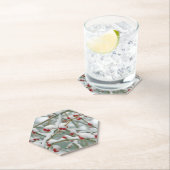 Rote Berries im Schnee Untersetzer (Vor Ort)