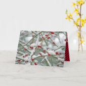 Rote Berries im Schnee Weihnachten Karte (Gelbe Blume)