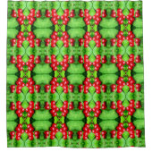 Rote Berries mit Abstrakter Raindrops Duschvorhang (Vorderseite)