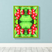 Rote Berries mit Abstrakter Raindrops Leinwanddruck (Insitu (Holzboden))