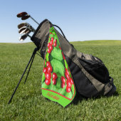 Rote Berries mit Raindrops Abstrakt Personalisiert Golfhandtuch (Gras)