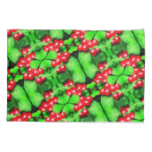 Rote Berries mit Raindrops Abstraktes Naturemuster Kissenbezug (Rückseite)