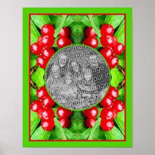 Rote Berries mit Raindrops Natur Fügen Sie Ihr Fot Poster