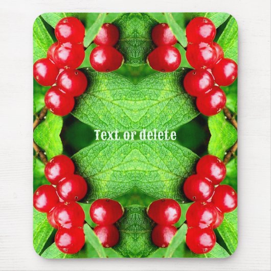 Rote Berries mit Raindrops-Natur Personalisiert Mousepad (Vorne)