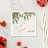 Rote Berries und Blätter Festliche Weihnachtsfeier Serviette (Beispiel)