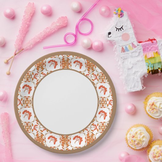 Rote Berries und botanische Blätter Herbst Pappteller (Party)