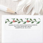 Rote Berries und grüne Rücksendeadressen-Aufkleber (Insitu)