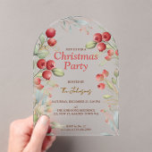 Rote Berries und Pine Holiday Acryleinladungen (Insitu (Handheld))