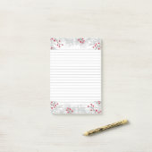 Rote Berries und Silbertanne Post-It® Notes, 4" x Post-it Klebezettel (Auf Schreibtisch)