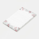 Rote Berries und Silbertanne Post-It® Notes, 4" x Post-it Klebezettel (angewinkelt)