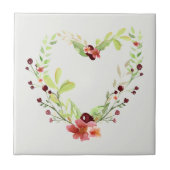 Rote Berry- und Weinherz - Farbe Fliese (Vorderseite)