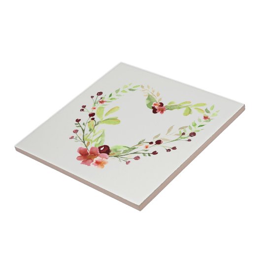 Rote Berry- und Weinherz - Farbe Fliese (Seite)