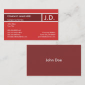 rote berufliche Initialen Visitenkarte (Vorne/Hinten)