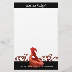 Rote Betta Fische mit Natur-Akzenten Briefpapier