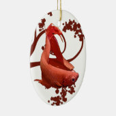 Rote Betta siamesische kämpfende Fische Keramik Ornament (Rechts)