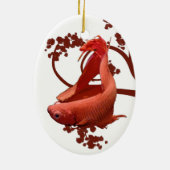 Rote Betta siamesische kämpfende Fische Keramik Ornament (Hinten)