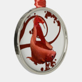 Rote Betta siamesische kämpfende Fische Ornament Aus Metall (Rechts)