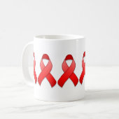 Rote Bewusstseins-Band-Tasse Kaffeetasse (Vorderseite Links)