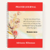 Rote Bibel Verse Blumengebet Journal Notizblock (Vorderseite)