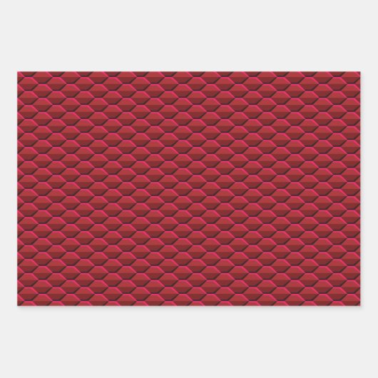 Rote Bienenstockmuster Geschenkpapier Set (Vorderseite)