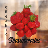 Rote Bio Erdbeeren Fotografisch Fensteraufkleber (Blatt 2)