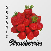 Rote Bio Erdbeeren Fotografisch Fensteraufkleber (Blatt)