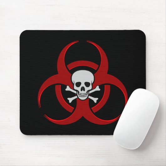 Rote Biogefährdung Skull Mousepad (Mit Mouse)