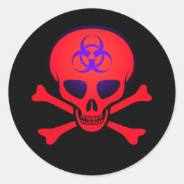 Rote Biogefährdung Skull und Crossbones Sticker