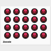 Rote Biogefährdung Skull und Crossbones Sticker (Blatt)
