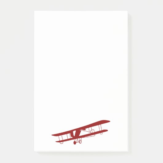 Rote Biplane-it-Notes Post-it Klebezettel (Vorderseite)