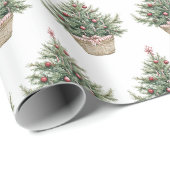 Rote Birnen Weihnachtsbäume Geschenkpapier (Rolleneckpunkt)
