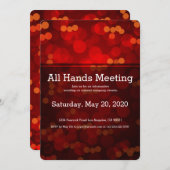 Rote Blase beleuchtet alle Hände Einladung (Vorne/Hinten)