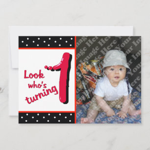 Rote Blase Brief Erste Geburtstagsfeier Einladung