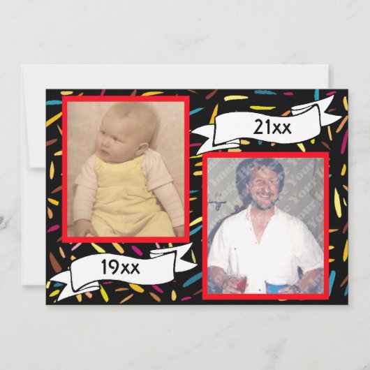 Rote Blase Letter 50 th Birthday Celebration Einladung (Vorderseite)