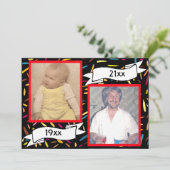 Rote Blase Letter 50 th Birthday Celebration Einladung (Stehend Vorderseite)